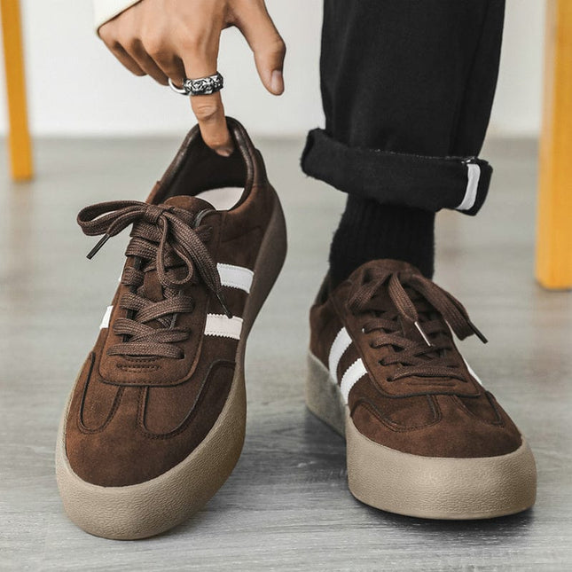 Mein Shop 0 Brown / 39 Leather Platform Casual Brown Men's Shoes