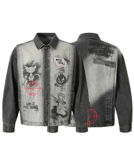Mein Shop 0 Dark Fun Abstract Printed Coat Jacket—7343
