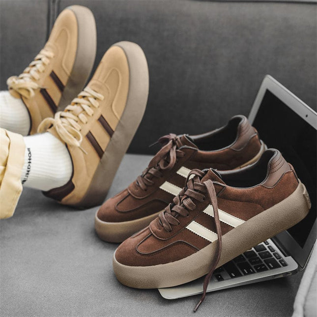 Mein Shop 0 Leather Platform Casual Brown Men's Shoes