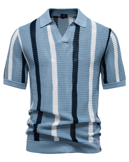 Mein Shop 0 Light Blue / S Breathable Hollow Men's Short-sleeved Polo Shirt Sweater