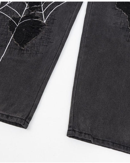 Mein Shop 0 Light Web Destrssed Loose Straight Jeans—9087