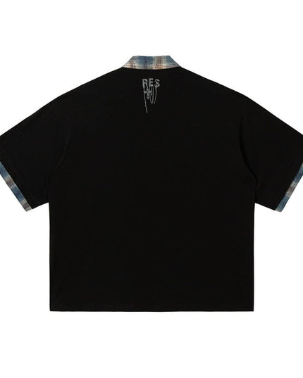 Mein Shop 0 Men's Lapel Graffiti Printing Loose New All-match Short-sleeved Top