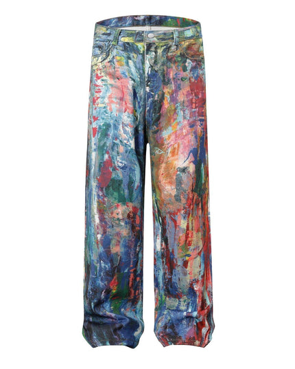 Mein Shop 0 Picture Color / S Retro Revival  water painted Jeans—5422