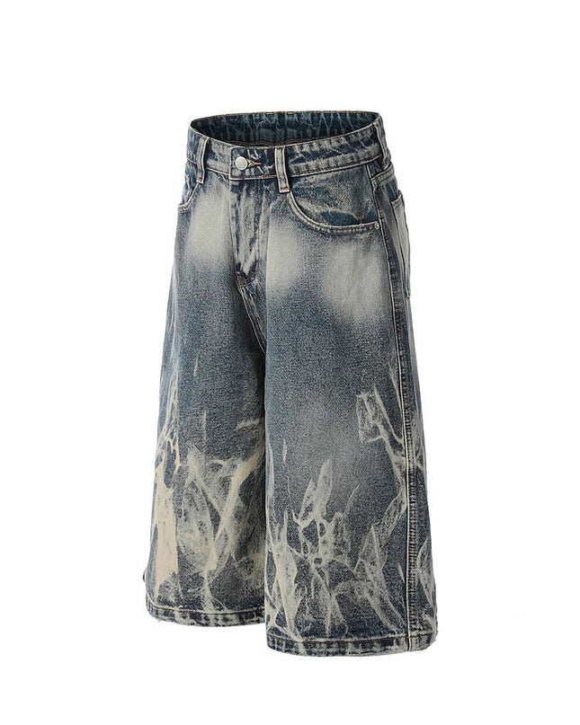 Mein Shop 0 Punk Tie-dye Denim short—-8244