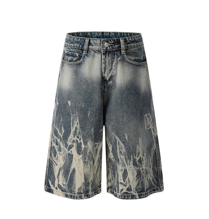 Mein Shop 0 Punk Tie-dye Denim short—-8244