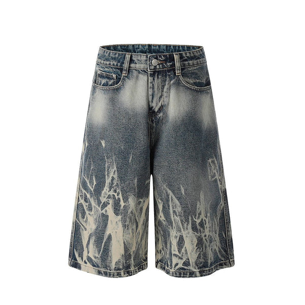 Punk Tie-dye Denim short—-8244