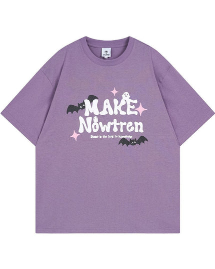 Mein Shop 0 Purple / M Devil Castle Short-sleeved T-shirt Dark Trend