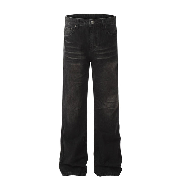 Retro Washed Black Craft Straight Jeans—5339