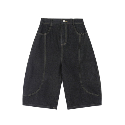 Mein Shop 0 S / Black MetroCool Solid Casual Denim Shorts—-3422