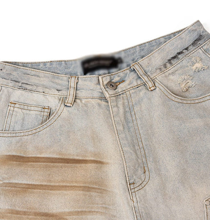 Mein Shop 0 Shabby Dirty Loose Hole Jeans—8739