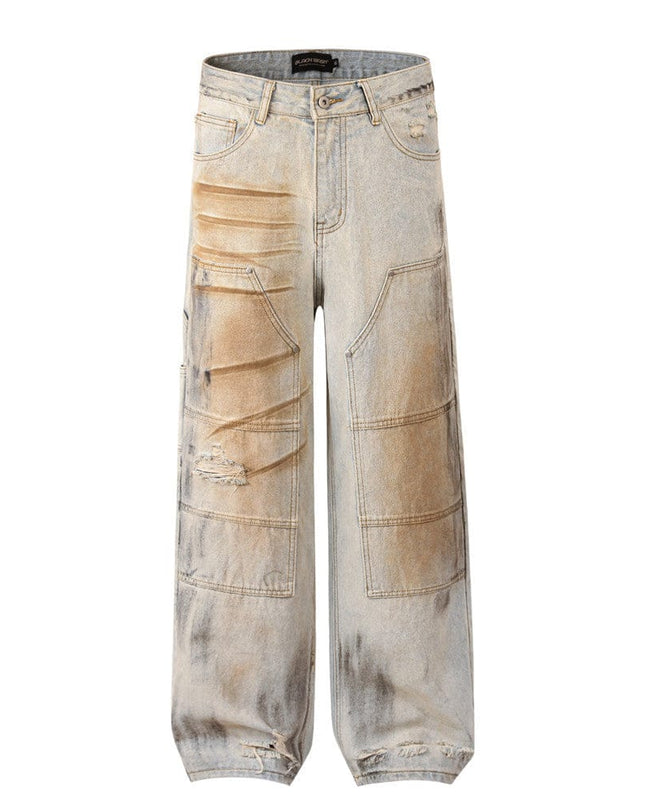 Mein Shop 0 Shabby Dirty Loose Hole Jeans—8739