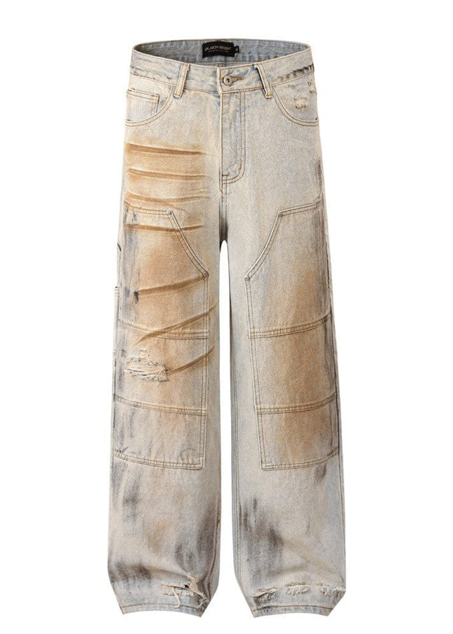 Mein Shop 0 Shabby Dirty Loose Hole Jeans—8739