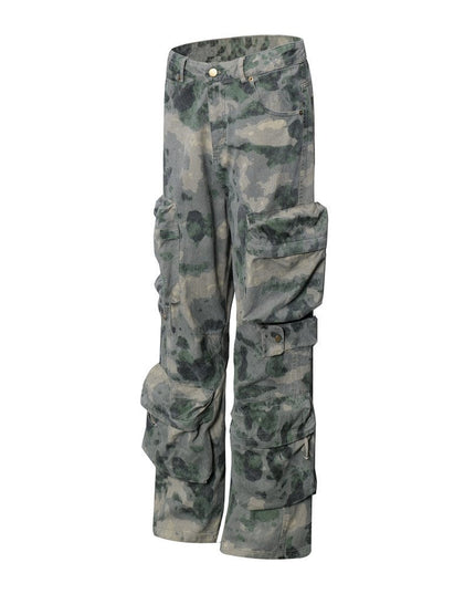 Mein Shop 0 Tie-dye Camo Wide Leg Cargo pant—9255