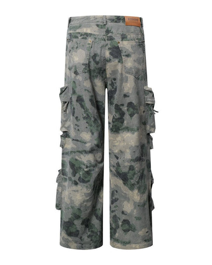 Mein Shop 0 Tie-dye Camo Wide Leg Cargo pant—9255