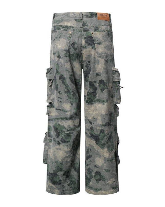 Mein Shop 0 Tie-dye Camo Wide Leg Cargo pant—9255
