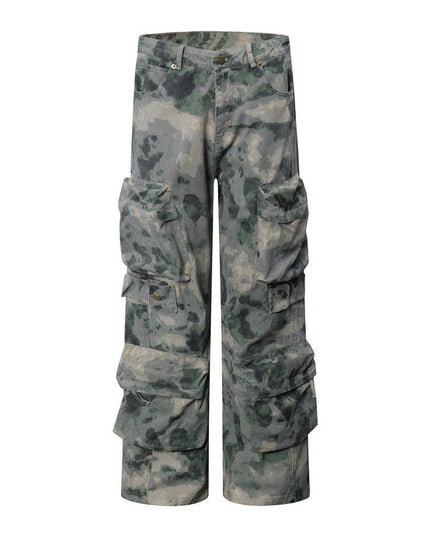 Mein Shop 0 Tie-dye Camo Wide Leg Cargo pant—9255