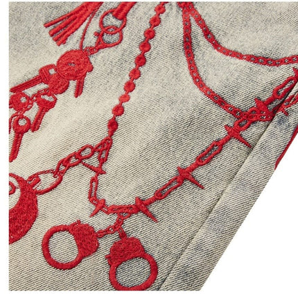 Mein Shop 0 Vintage Embroidery Phantom Zipper Straight Jeans—-4533