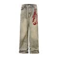 Mein Shop 0 Vintage Embroidery Phantom Zipper Straight Jeans—-4533