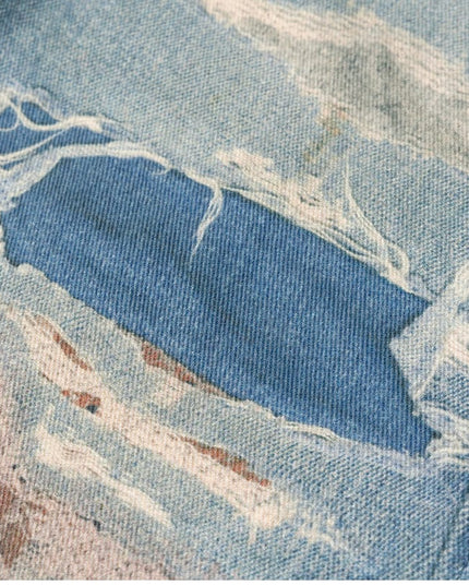 Mein Shop 0 Vintage Washed Distressed Straight Jeans—9070
