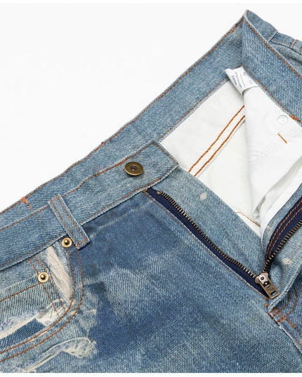 Mein Shop 0 Vintage Washed Distressed Straight Jeans—9070