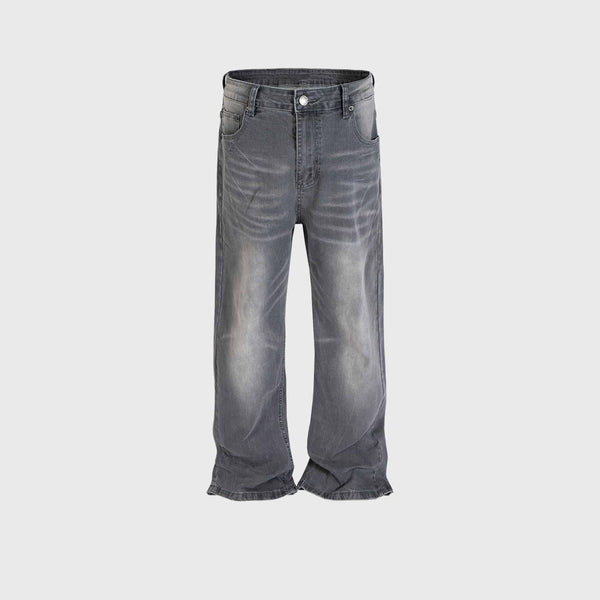 Vintage Washed Straight Neutral Jeans—4833