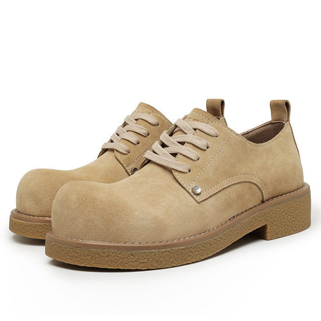 Mein Shop 0 Yellow Low / 35 Women Casual Platform Height-increasing Martain Boots Big Head Derby Shoes British Style