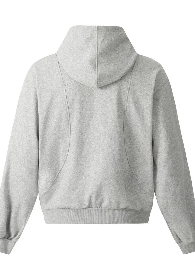 TALKLESSFASHION 0173 American high-end trend solid color neutral deconstructed coat design men's loose cardigan hooded sweatshirt