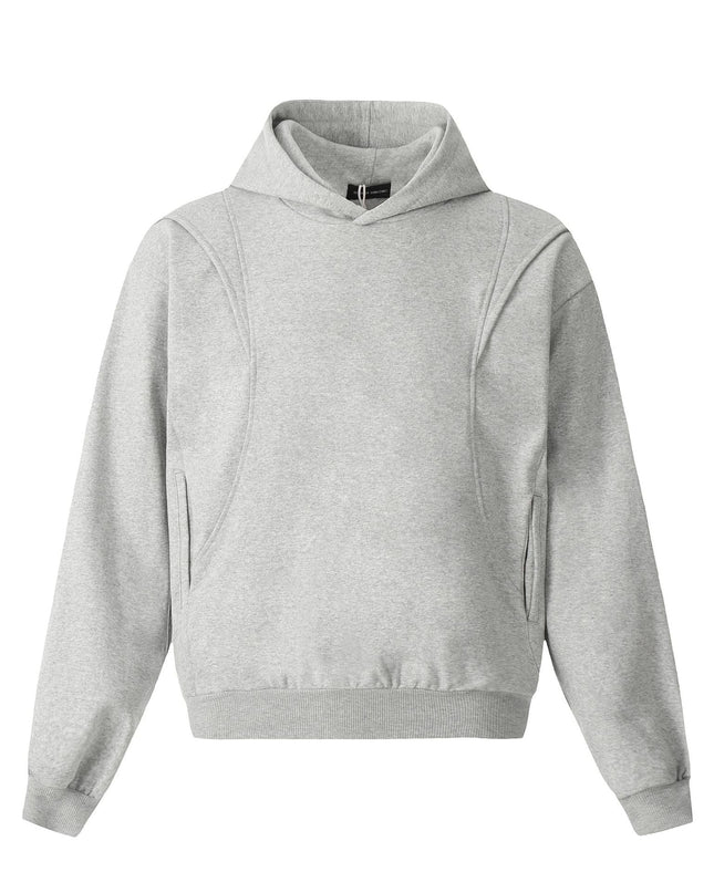 TALKLESSFASHION 0173 American high-end trend solid color neutral deconstructed coat design men's loose cardigan hooded sweatshirt