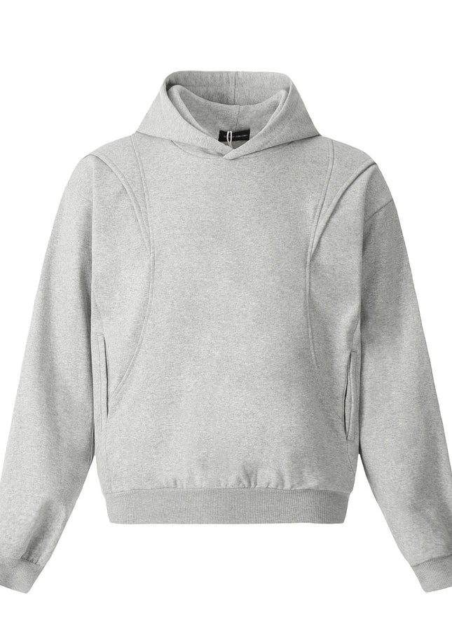 TALKLESSFASHION 0173 American high-end trend solid color neutral deconstructed coat design men's loose cardigan hooded sweatshirt