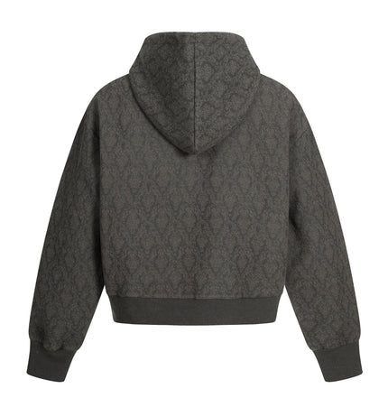THETLSTUDIO 0264 American retro trend high-end men's and women's heavy jacquard design men's zipper short and wide hooded sweatshirt
