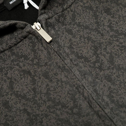 TALKLESSFASHION 0264 American retro trend high-end men's and women's heavy jacquard design men's zipper short and wide hooded sweatshirt