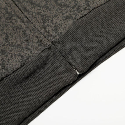TALKLESSFASHION 0264 American retro trend high-end men's and women's heavy jacquard design men's zipper short and wide hooded sweatshirt
