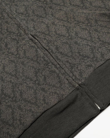 TALKLESSFASHION 0264 American retro trend high-end men's and women's heavy jacquard design men's zipper short and wide hooded sweatshirt