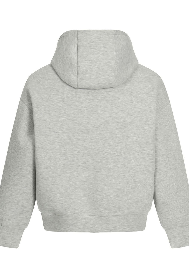 TALKLESSFASHION 0273 American retro high-end neutral solid color simple design heavy men's short and wide hooded sweatshirt