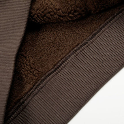 TALKLESSFASHION 0275 American retro high-end solid color badge design heavy men's short and wide fleece cardigan sweatshirt jacket