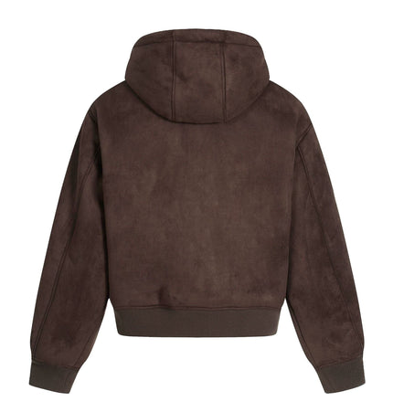 THETLSTUDIO 0275 American retro high-end solid color badge design heavy men's short and wide fleece cardigan sweatshirt jacket