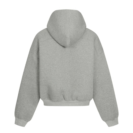 TALKLESSFASHION 0276 American street trend neutral trend retro solid color simple design short and wide men's thickened hooded sweatshirt