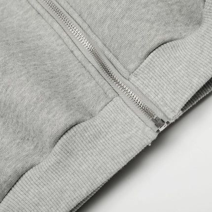 TALKLESSFASHION 0276 American street trend neutral trend retro solid color simple design short and wide men's thickened hooded sweatshirt