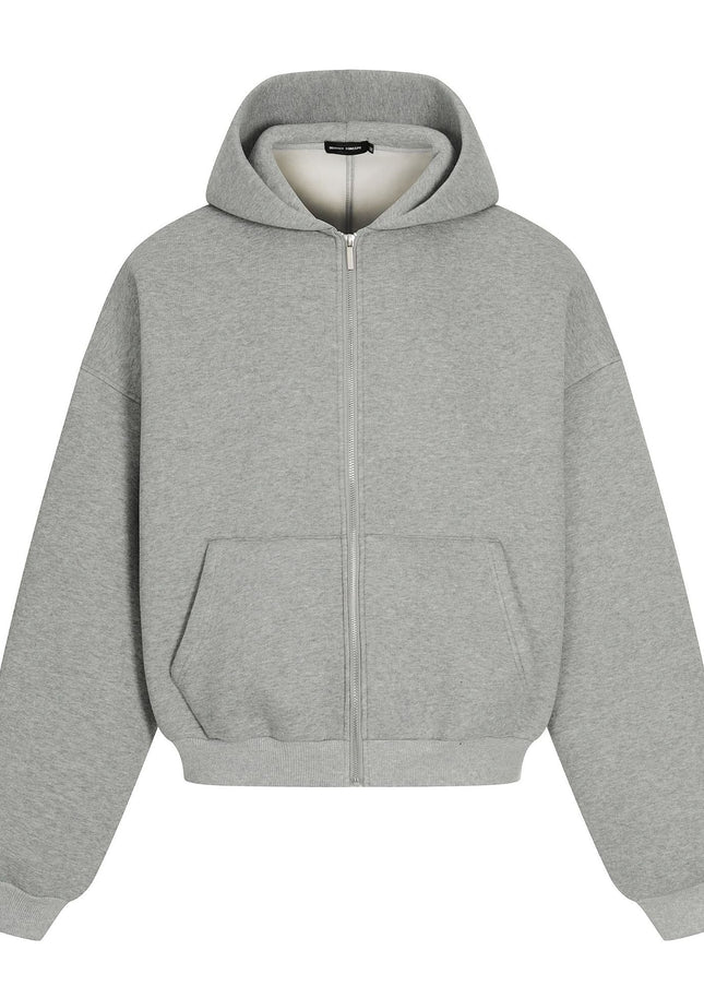 TALKLESSFASHION 0276 American street trend neutral trend retro solid color simple design short and wide men's thickened hooded sweatshirt