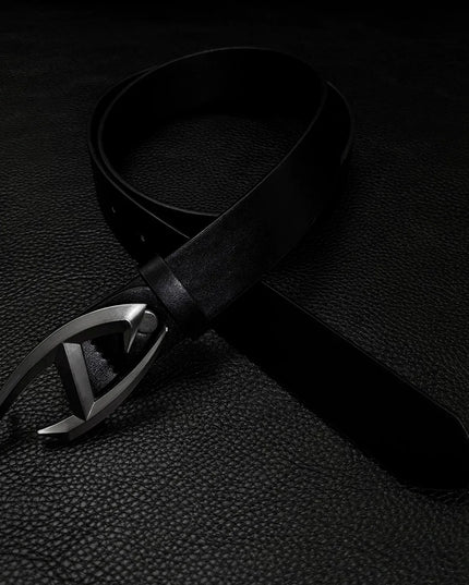 TALKLESSFASHION 105cm Direction of Light Futuristic belt men's design sense niche American cleanfit belt accessories