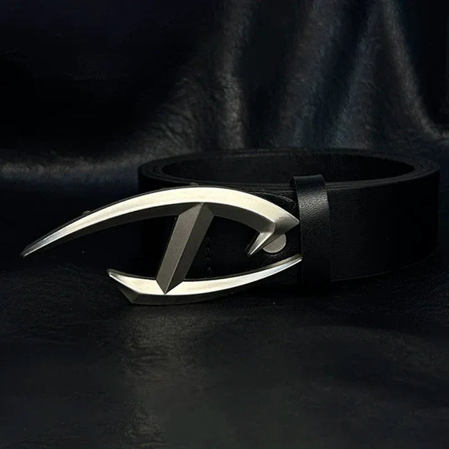 TALKLESSFASHION 105cm Direction of Light Futuristic belt men's design sense niche American cleanfit belt accessories