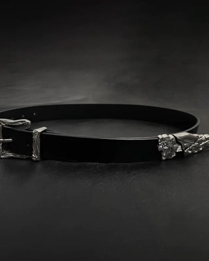 TALKLESSFASHION 105cm Direction of Light imported cowhide broken sword cleanfit belt men's design niche belt
