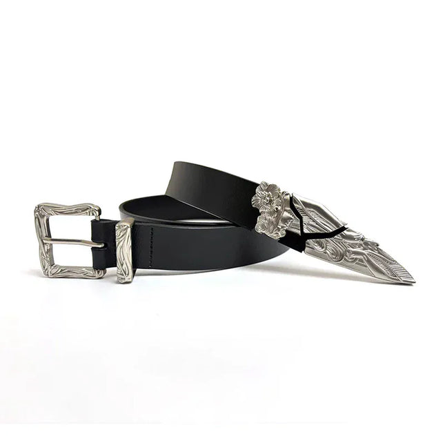 TALKLESSFASHION 105cm Direction of Light imported cowhide broken sword cleanfit belt men's design niche belt