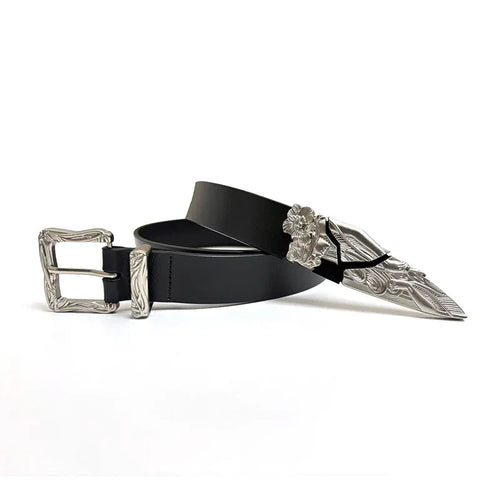 THETLSTUDIO 105cm Direction of Light imported cowhide broken sword cleanfit belt men's design niche belt