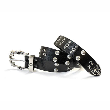 TALKLESSFASHION 105cm Direction of Light jeans rivet belt Vintage belt men's design sense niche second-hand