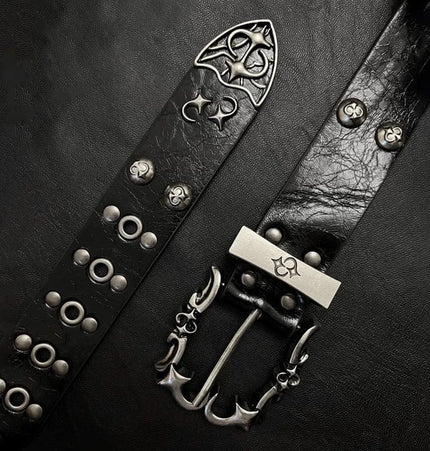 THETLSTUDIO 105cm Direction of Light jeans rivet belt Vintage belt men's design sense niche second-hand