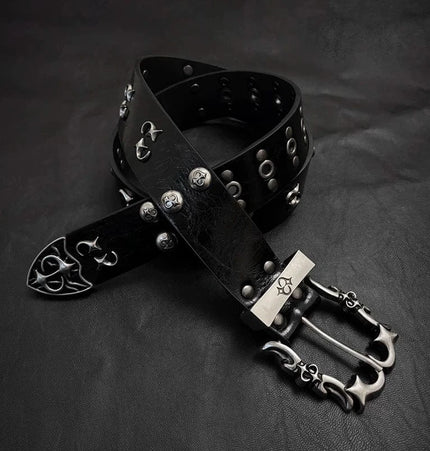 THETLSTUDIO 105cm Direction of Light jeans rivet belt Vintage belt men's design sense niche second-hand