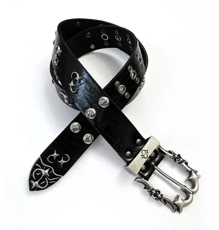 THETLSTUDIO 105cm Direction of Light jeans rivet belt Vintage belt men's design sense niche second-hand