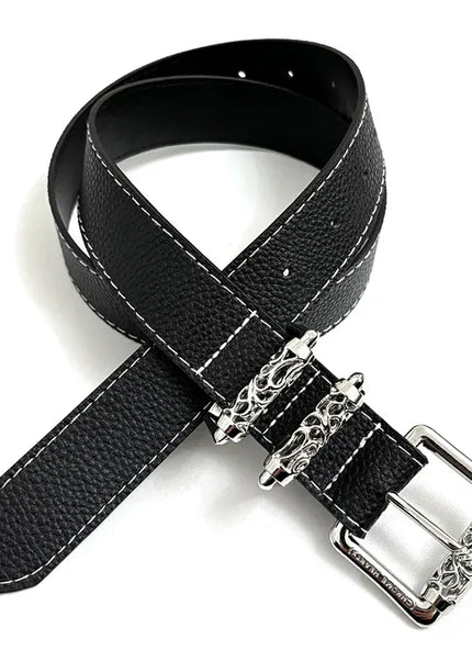 THETLSTUDIO 105cm Direction of Light Roller Y2K metal leather belt male design niche versatile retro belt