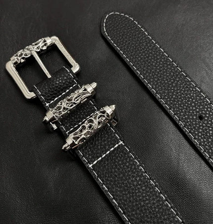 THETLSTUDIO 105cm Direction of Light Roller Y2K metal leather belt male design niche versatile retro belt